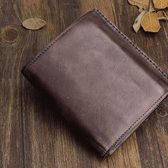 Handmade Mens Cool billfold Leather Wallet Men Small Envelope Wallets Bifold for Men