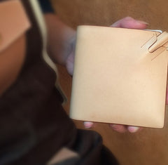Handmade Leather Mens Cool billfold Leather Wallet Men Slim Wallet Bifold for Men