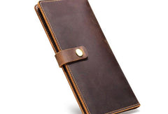 Handmade Cool Leather Wallets Long Leather Wallet Bifold Long Wallet For Men - iwalletsmen