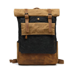 Waxed Canvas Mens Travel Backpacks Canvas School Backpacks Laptop Backpack for Men - iwalletsmen