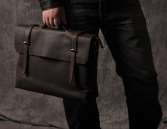 Genuine Leather Mens Cool Messenger Bag Briefcase Work Bag Business Bag for men