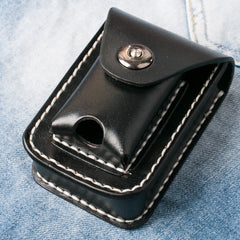 Handmade Leather Mens Leather Cigarette Case Cigarette Box Lighter Pocket Tobacco Pouch - iwalletsmen