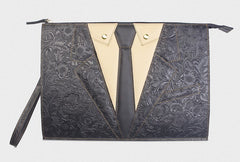Handmade Leather Floral Tooled Mens Clutch Cool Slim Wallet Zipper Clutch Wristlet Wallet for Men
