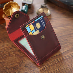 Leather Small Mens Wallet Zipper billfold Front Pocket Wallet Driver's License Card Wallet for Men - iwalletsmen
