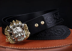 Handmade Genuine Custom Cool Leather Mens Leather Men Black Belt for Men
