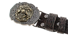 Handmade Genuine Leather Punk Rock Chinese Monster Mens Cool Men Biker Trucker Leather Belt