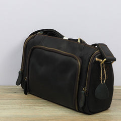 Cool Leather Small Mens Barrel Side Bag Bucket Shoulder Bag Messenger Bag for Men - iwalletsmen