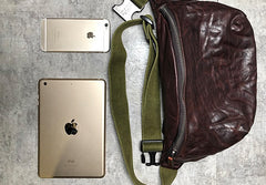 Leather Men Fanny Pack Small Waist Bag Hip Pack Belt Bag Bumbag for Men