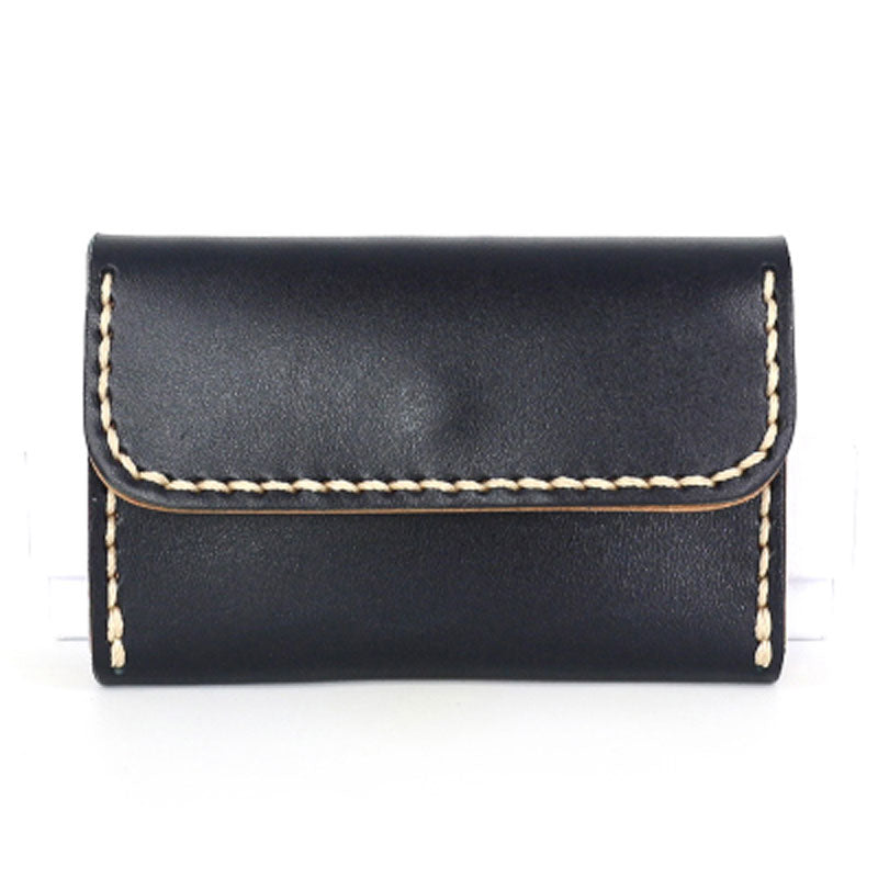 Leather Mens Card Wallet Front Pocket Wallets Small Slim Wallets Change Wallet for Men - iwalletsmen
