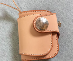 Handmade Leather Biker Wallet Mens Cool billfold Chain Wallet Trucker Wallet with Chain