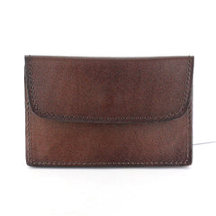 Leather Mens Card Wallet Front Pocket Wallet Small Slim Wallets Change Wallets for Men - iwalletsmen