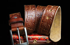 Handmade Genuine Leather Mens Leather Men Brown Black Belt for Men Cool Leather Belt
