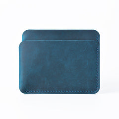 Vintage Brown Leather Men's Front Pocket Wallet Black Slim Card billfold Wallet Small Wallet For Men - iwalletsmen