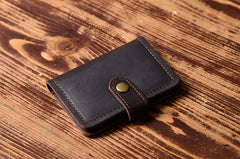 Handmade Leather Mens Cool Wallet Card Slim Wallet Change Coin License Wallet for Men