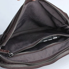 Handmade Leather Mens Cool Long Leather Wallet Zipper Clutch Wristlet Wallet for Men