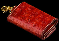 Handmade Leather Tooled Mens Cool Car Key Wallet Car Key Holder Car KeyChain for Men