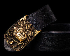 Handmade Genuine Leather Mens Belt Custom Cool Leather Men Black Belt for Men