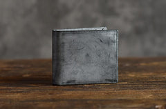Genuine Leather Mens Cool billfold Leather Wallet Men Small Wallets Bifold for Men