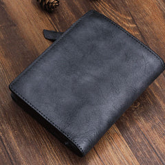 Handmade Mens Cool billfold Leather Wallet Men Small Zipper Wallets Bifold for Men - iwalletsmen