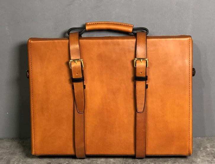 Handmade Leather Mens Cool Business Bag Messenger Bag Briefcase Work B ...