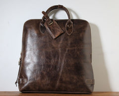 Handmade Leather Mens Cool Business Bag Briefcase Work Bag Laptop Bag for men
