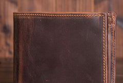 Vintage Cool Mens Leather Small Wallet Bifold billfold Wallet Slim Wallet For Men - iwalletsmen