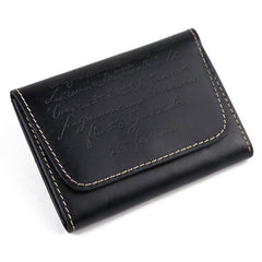 Vintage Brown Leather Men's Small Wallet Black billfold Card Wallet For Men - iwalletsmen