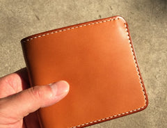 Handmade Leather Mens Cool billfold Leather Wallet Men Small Wallets Bifold for Men