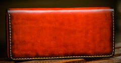 Handmade Leather Men Tooled Cool Leather Wallet Long Phone Wallets for Men