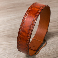 Handmade Genuine Leather Custom Tooled Biker Cool Mens Leather Men Belt for Men