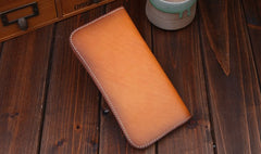 Handmade Leather Mens Clutch Wallet Cool Leather Wallet Long Phone Wallets for Men