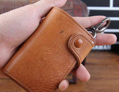 Genuine Leather Mens Cool Key Wallet Car Key Change Coin Card Holder Car Key Case for Men