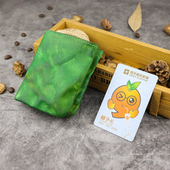 Green Leather Bifold Wallets For Men Mens Wallet With Coin Pocket Male Wallet With Coin Pocket