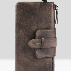 Handmade Mens Cool Long Leather Chain Wallet Cards Biker Trucker Wristlet Wallet - iwalletsmen