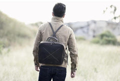 Handmade Leather Mens Cool Backpack Messenger Bag Briefcase Work Bag Business Bag for men