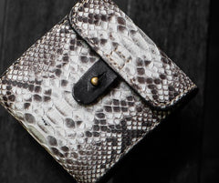 Handmade Leather Boa Skin Tooled Mens billfold Wallet Cool Slim Wallet Biker Wallet for Men