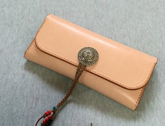 Handmade Leather Mens Clutch Wallet Cool Wallet Long Wallets for Men Women