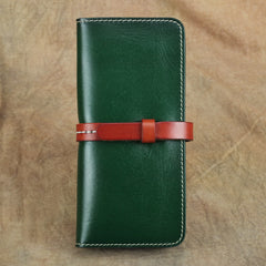 Handmade Womens Leather Long Wallet Bifold Long Wallets Card Wallet Clutch Wallet for Ladies - iwalletsmen