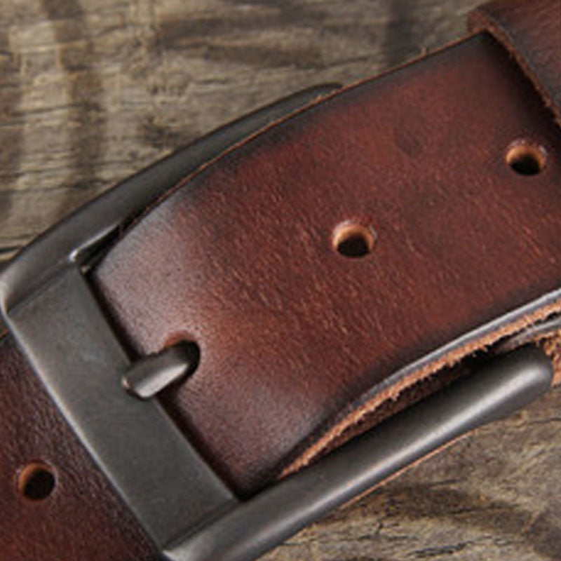 Genuine Leather Punk Rock Biker Trucker Mens Belt Men Black Coffee Belt for Men