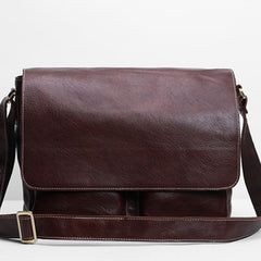 Handmade Leather Mens Cool Shoulder Bag Messenger Bag Chest Bag Bike Bag Cycling Bag for men