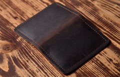 Handmade Leather Mens Cool Wallet Card Slim Wallet Change Coin License Wallet for Men