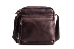 Genuine Leather Mens Cool Messenger Bag Square Bag Chest Bag Bike Bag Cycling Bag for men