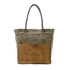 Mens Waxed Canvas Tote Bag Canvas Shopper Bag Canvas Shoulder Bag for Men - iwalletsmen