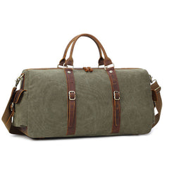 Mens Waxed Canvas Leather Large Weekender Bags Canvas Travel Bag for Men - iwalletsmen
