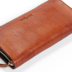 Handmade Leather Mens Cool Long Leather Wallet Bifold Clutch Wallet for Men - iwalletsmen
