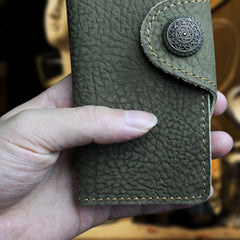 Handmade Leather Floral Mens Cool Key Wallet Wallet Card Holder Small Card Keychain Wallets for Men