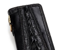 Handmade Leather Mens Chain Biker Wallet Cool Leather Wallet Long Phone Wallets for Men