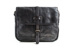 Genuine Leather Mens Cool Messenger Bag iPad Bag Chest Bag Bike Bag Cycling Bag for men