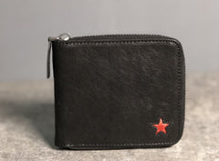 Genuine Leather Mens Cool billfold Leather Wallet Men Small Wallets Bifold for Men