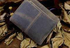 Handmade Leather Mens Cool Slim Leather Wallet Men billfold Wallets Bifold for Men